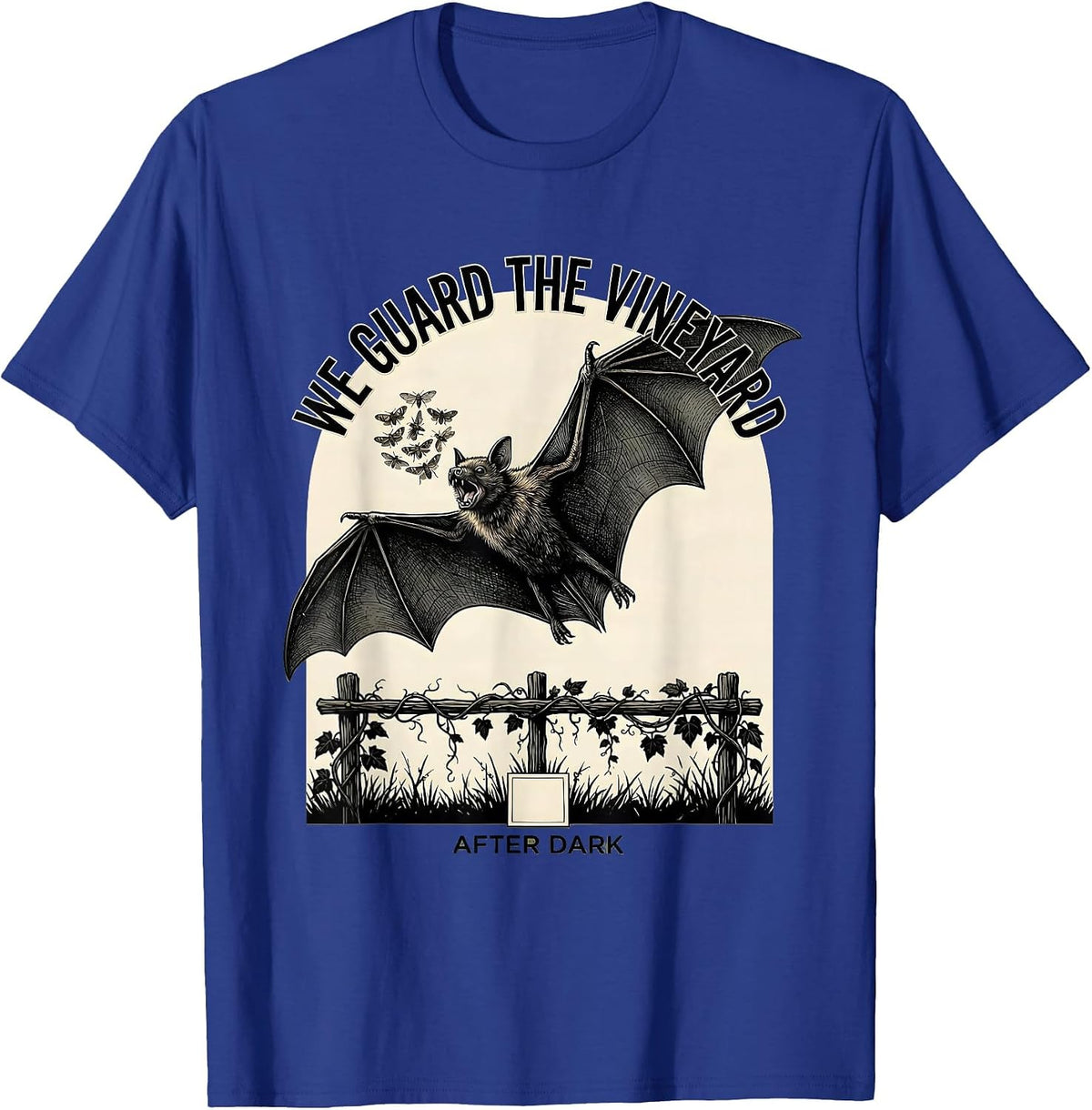 Men's We Guard The Vineyard After Dark Bat Lover Wildlife T-Shirt - Royal Blue