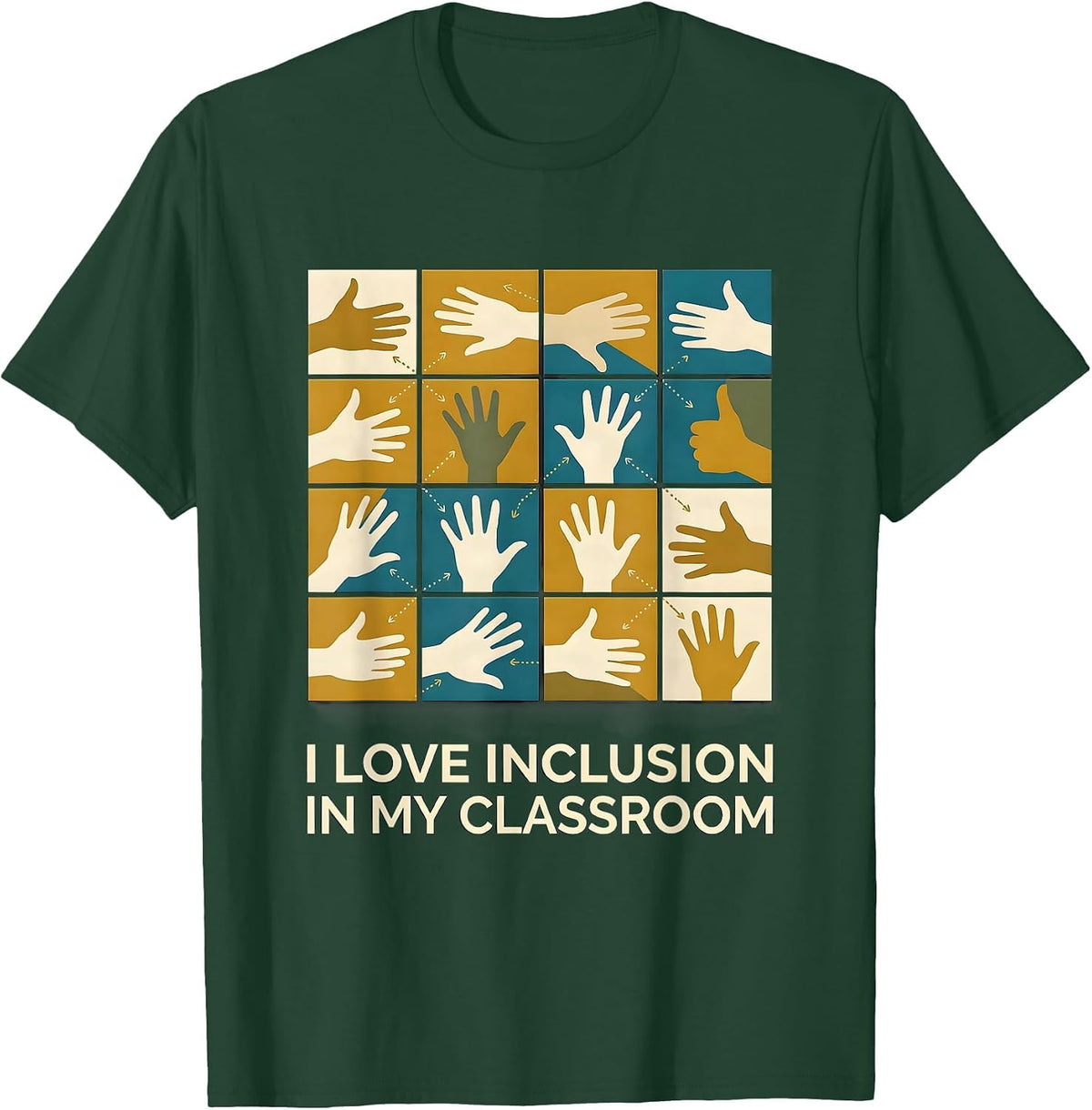 I Love Inclusion In My Classroom Midcentury Modern Special T-Shirt - Dark Green