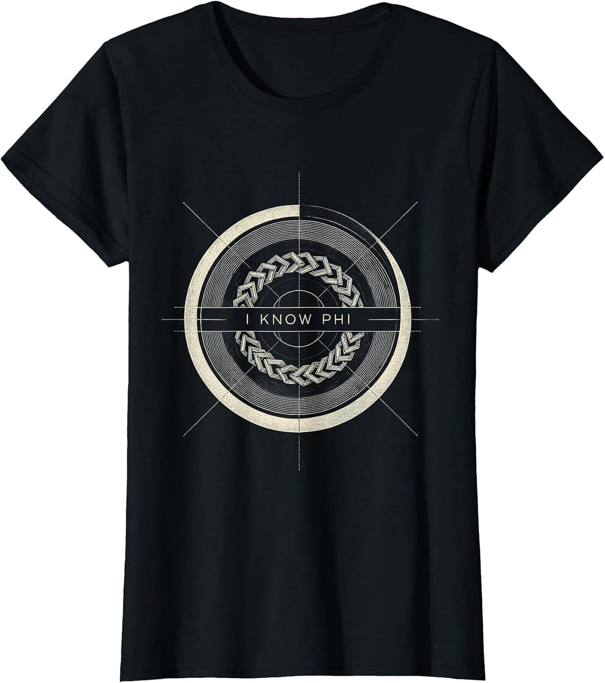 I Know Phi Monochromatic Sacred Geometry Math Enthusiast T-Shirt - Black