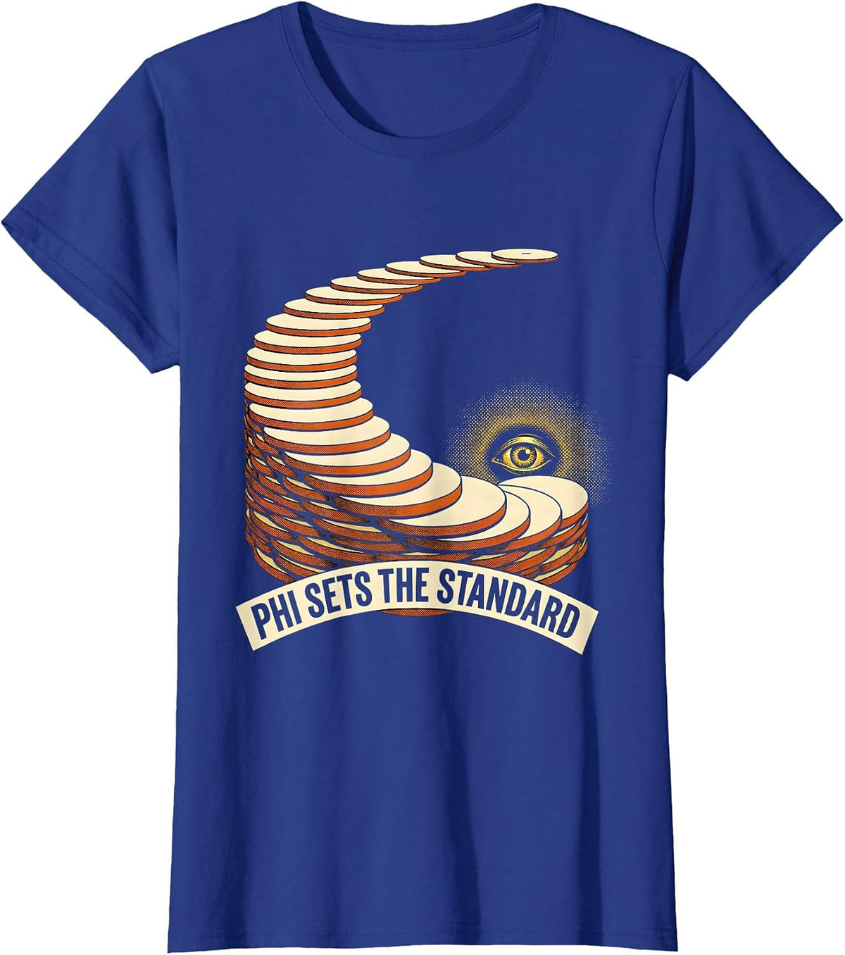 Women's Phi Sets The Standard Math Sacred Geometry Golden Ratio T-Shirt - Royal Blue