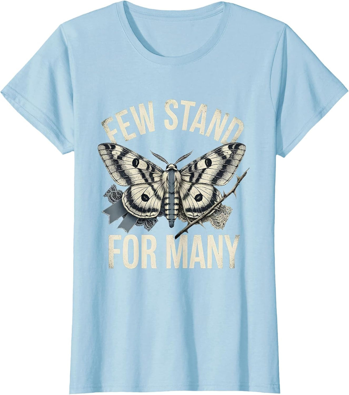 Women's Few Stand for Many Thin Blue Line Design T-Shirt - Baby Blue
