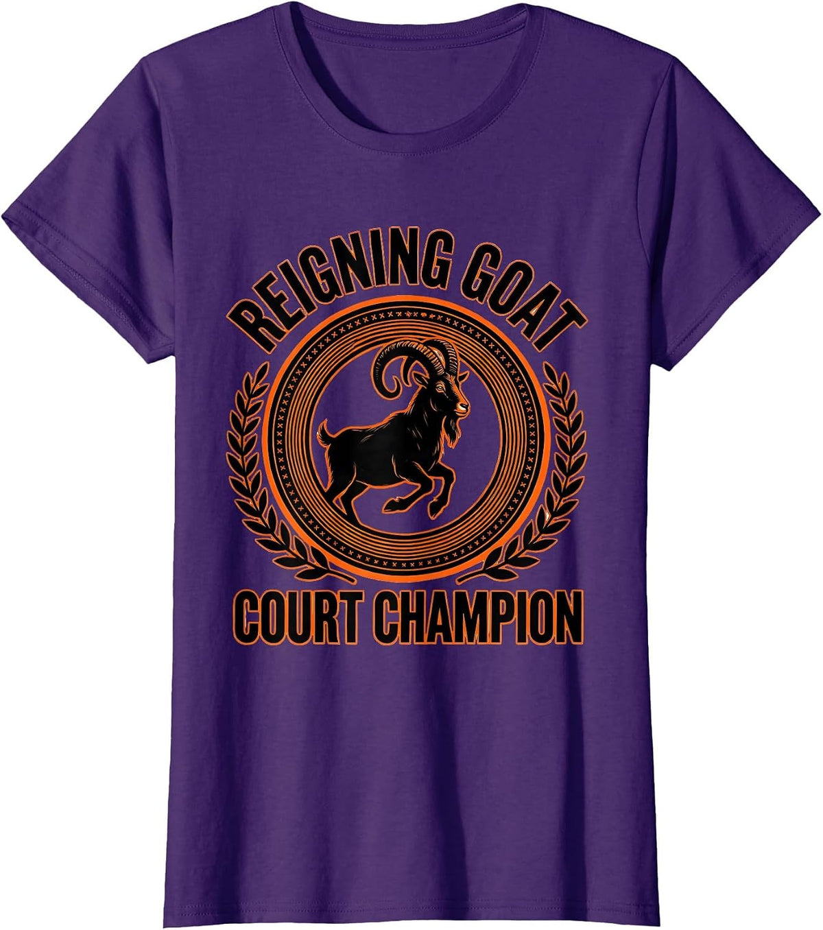 Women's Reigning GOAT Court Champion Funny Goat Lover Gift T-Shirt - Purple