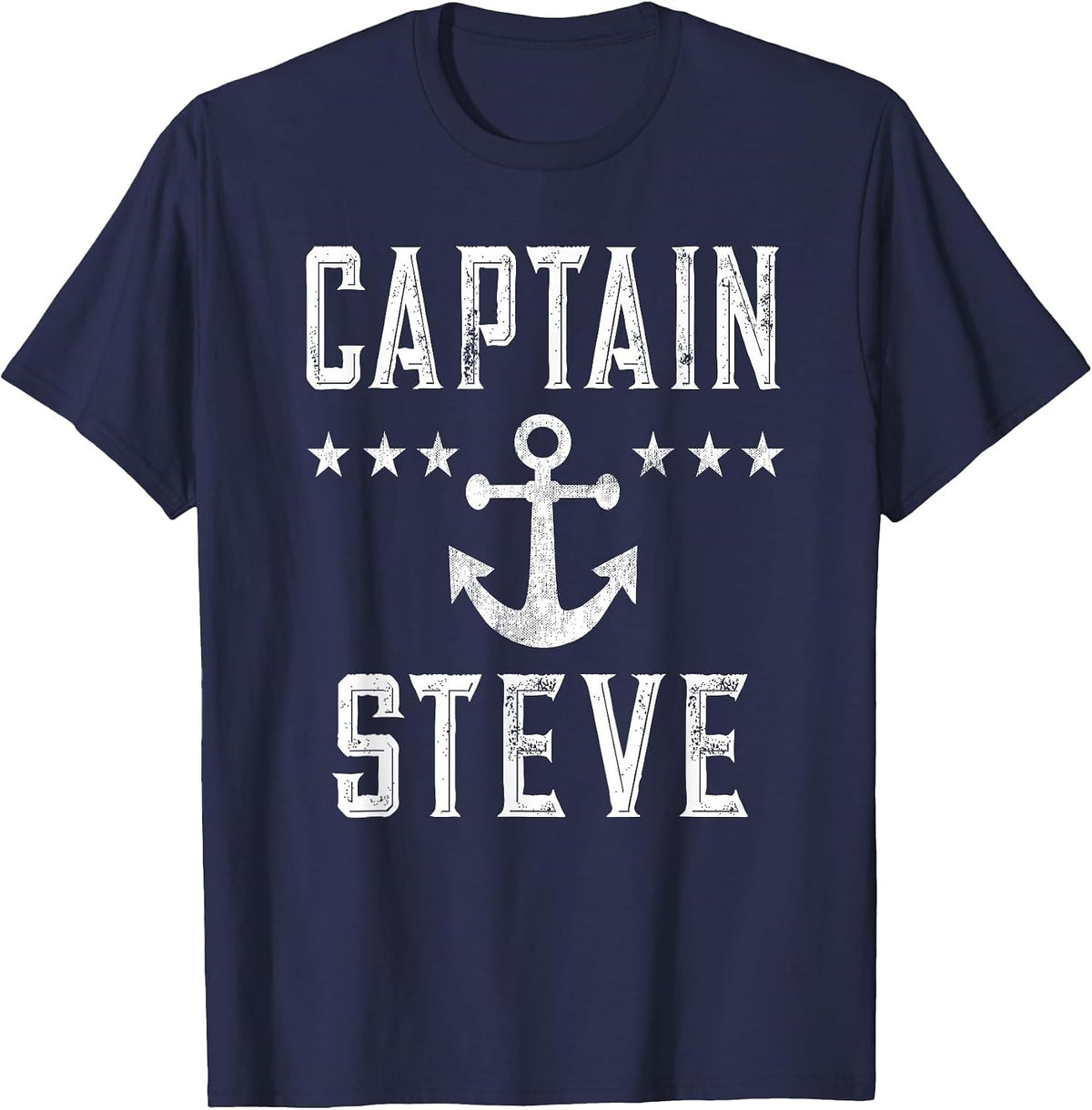 Captain Steve - Personalized Name Boating T-Shirt - Navy Blue