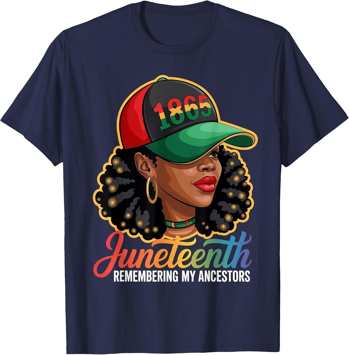 Juneteenth Remembering My Ancestors Black LGBT T-Shirt - Navy Blue