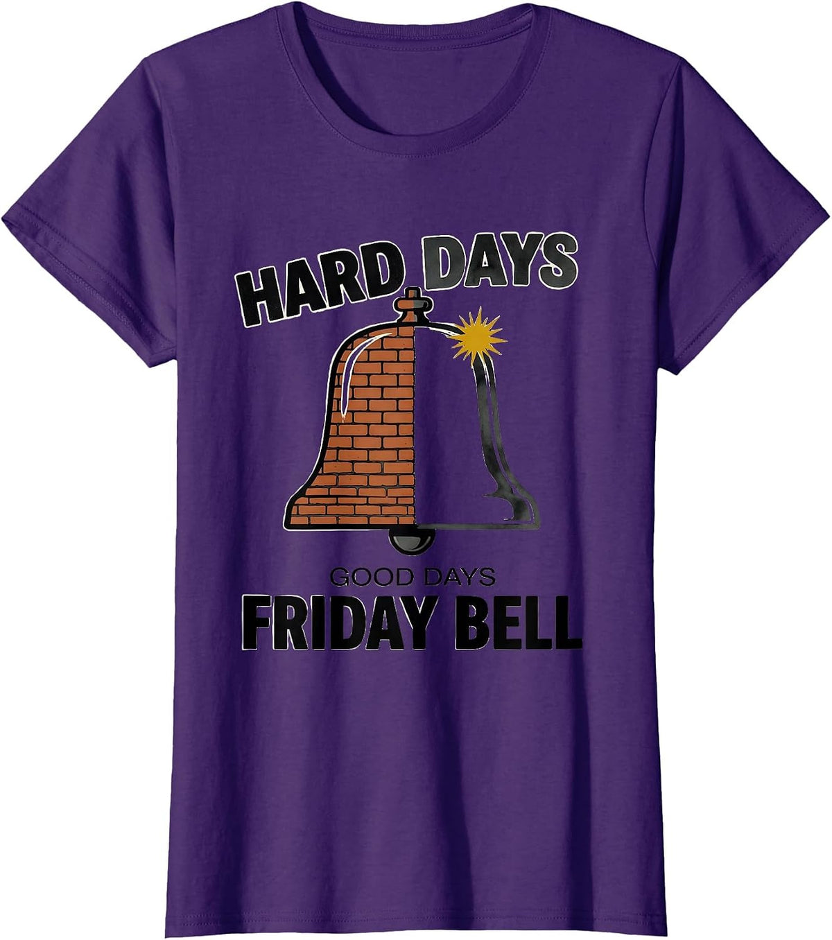Women's Hard Days, Good Days, Friday Bell Midcentury Modern T-Shirt - Purple