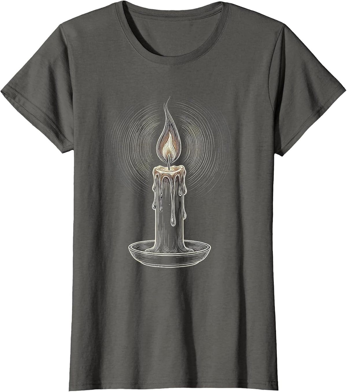 Women's Mental Health Matters Lone Candle Flame Design T-Shirt - Asphalt Grey