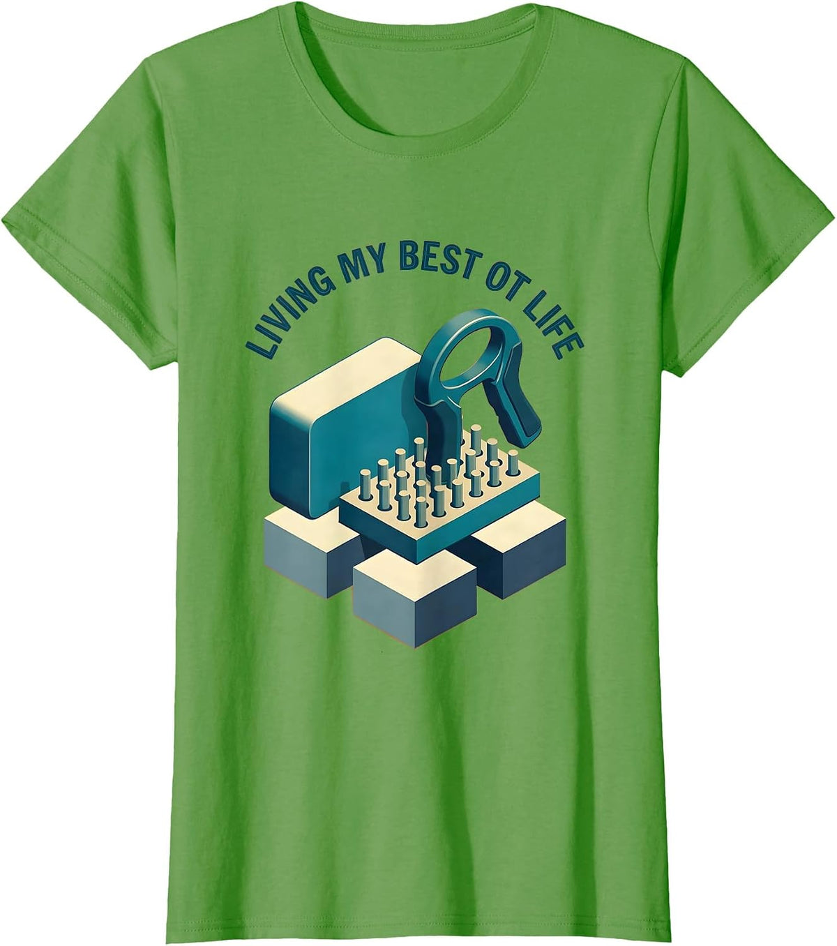 Women's Living My Best OT Life Occupational Therapy Design T-Shirt - Grass Green