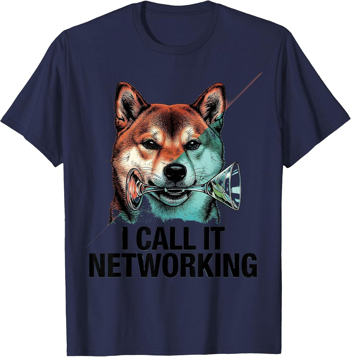 I Call It Networking Funny Shiba Inu Dog Meme Humor T-Shirt - Navy Blue