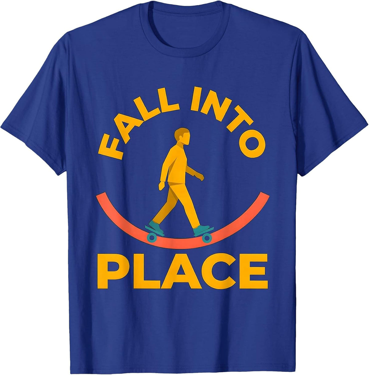 Men's Fall Into Place Physical Therapist OT Gift Humor T-Shirt - Royal Blue