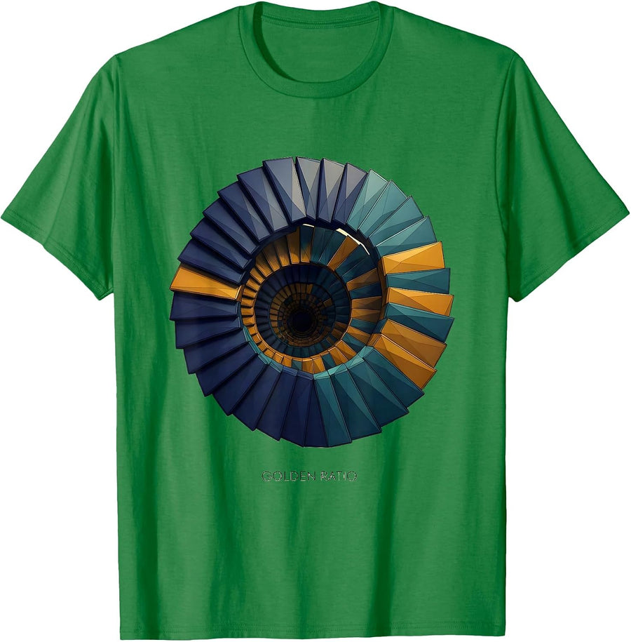 Men's Golden Ratio Low Poly Sacred Geometry Math Enthusiast Gift T-Shirt - Kelly Green
