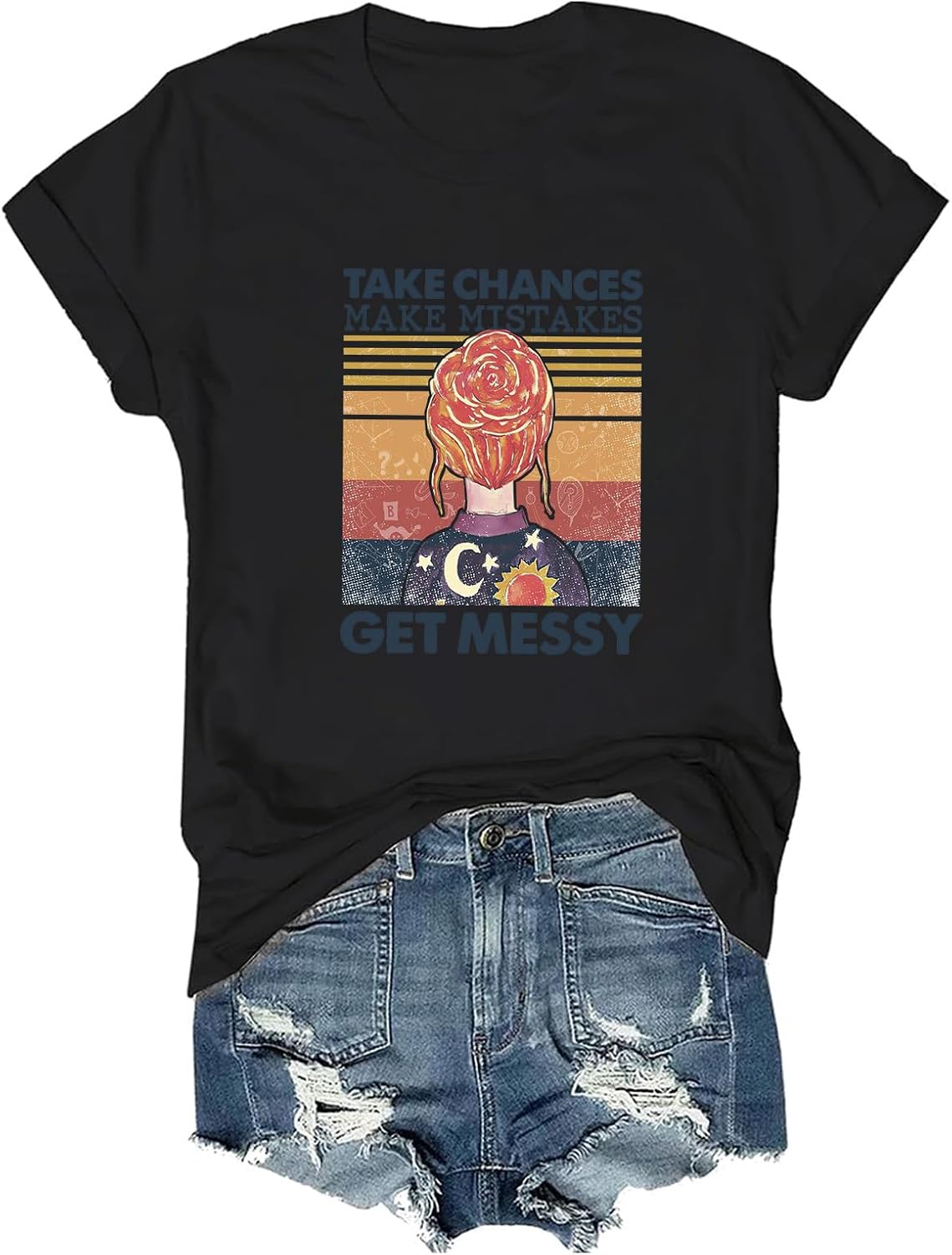Take Chances Make Mistakes Get Messy Shirt Funny Tee - Black