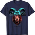 Cool By Default Pop Art Goat Humor Animal Lover Novelty T-Shirt - Navy Blue