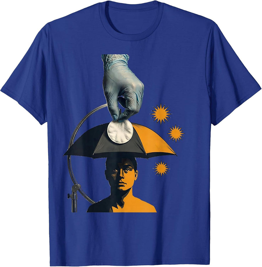 Gloved Hand Editorial Conceptual Esthetician Gift T-Shirt - Royal Blue