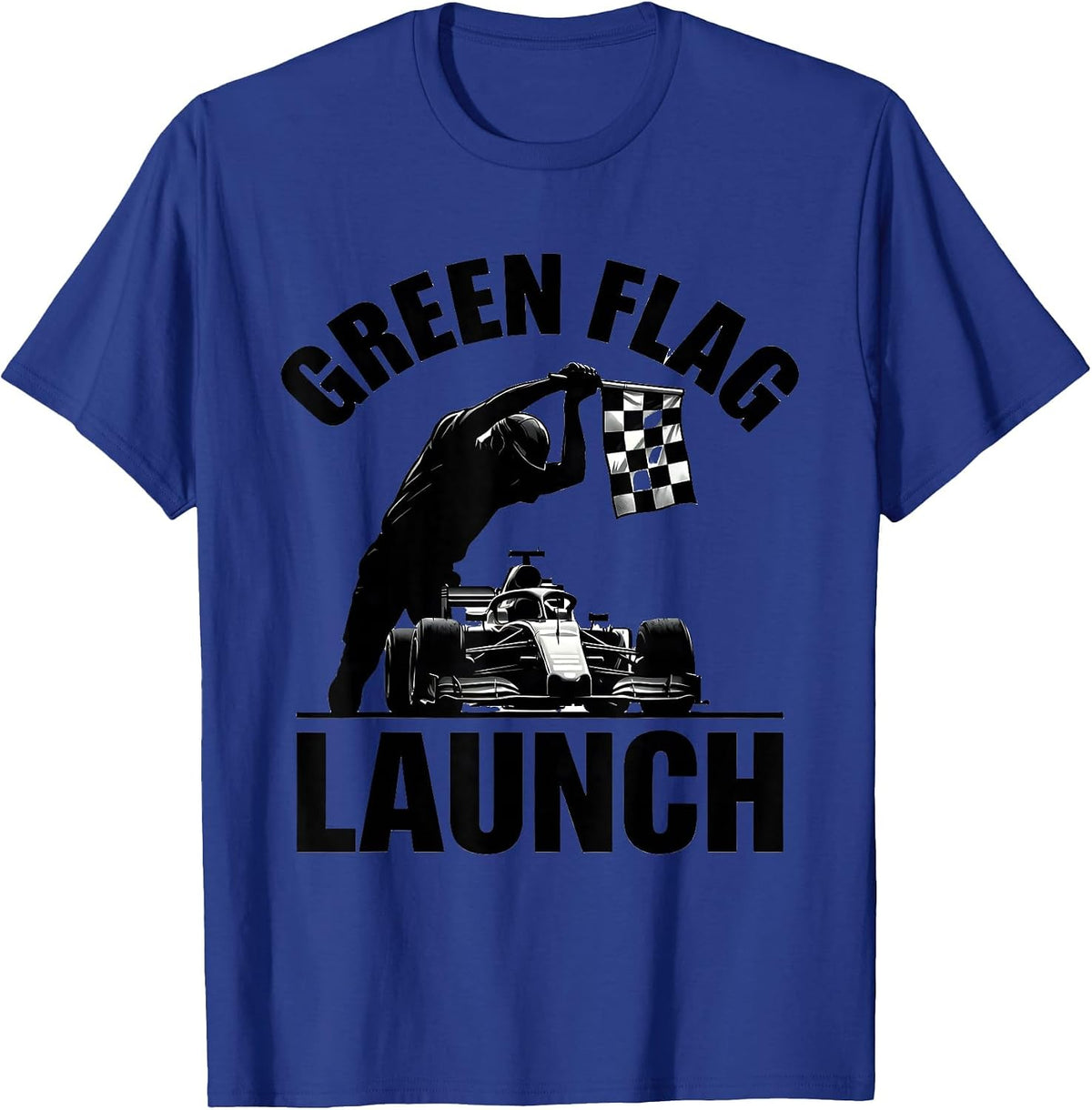 Men's Green Flag Launch Racing Fan Driver Gift T-Shirt - Royal Blue