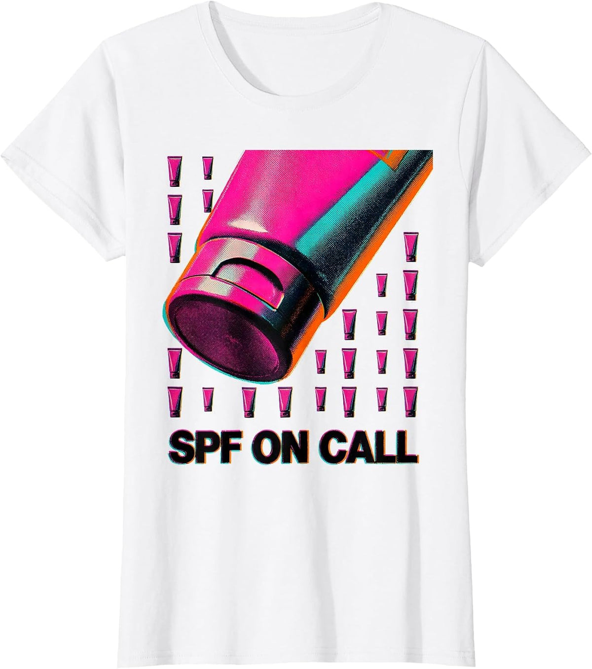 SPF On Call Risograph Humor Esthetician Lash Tech Workwear T-Shirt - White