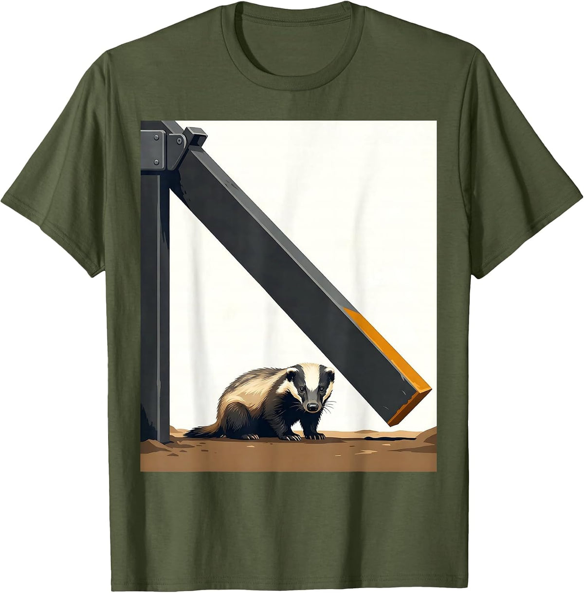 Men's Honey Badger Gate Arm Funny Animal Lover Gift T-Shirt - Olive Green