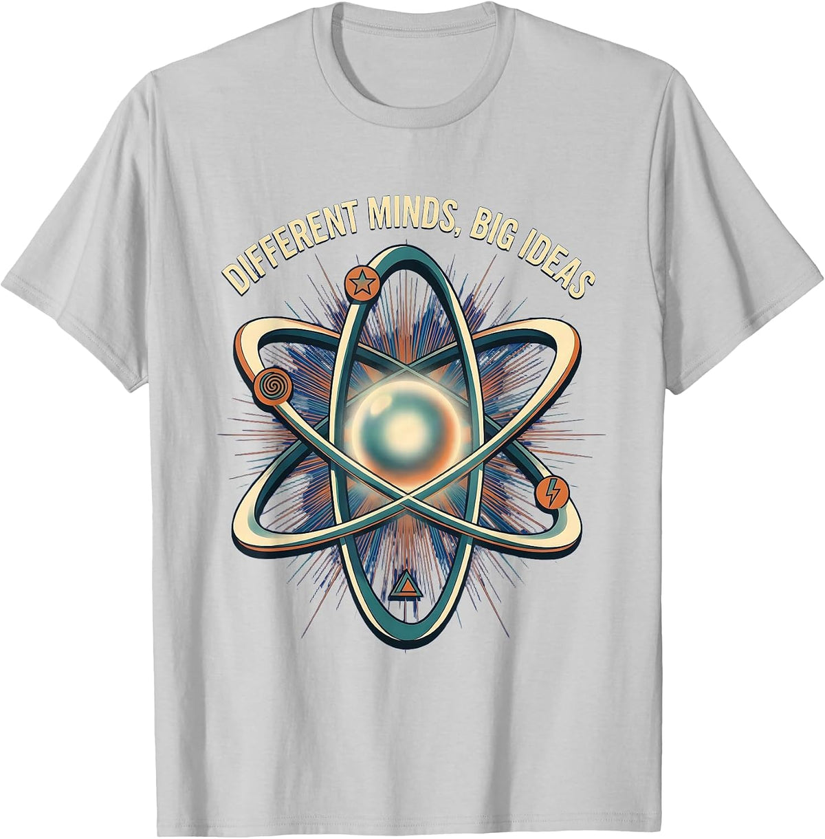 Men's Different Minds Big Ideas Neurodiversity Design T-Shirt - Silver Grey