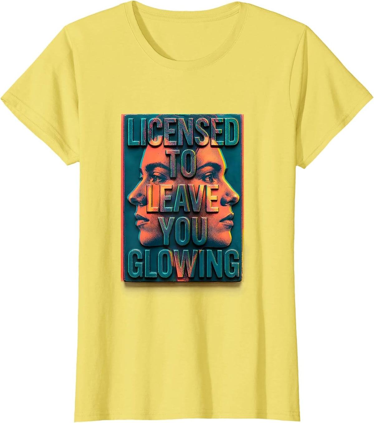 Licensed To Leave You Glowing Risograph Esthetician Skincare T-Shirt - Lemon Yellow