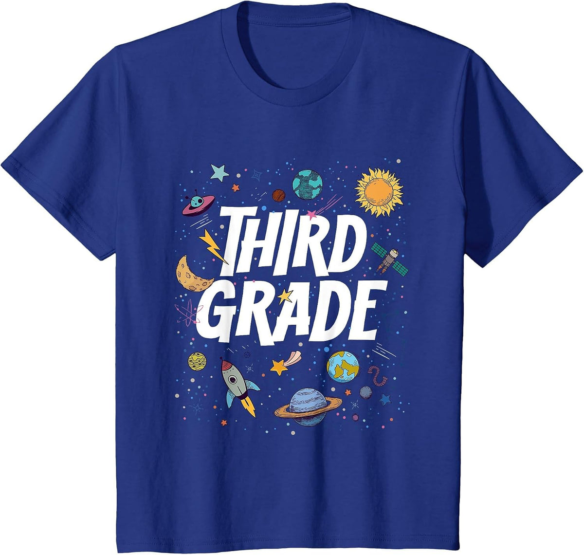 Hello Third Grade Space Rocket First Day of 3rd Grade Squad T-Shirt - Royal Blue