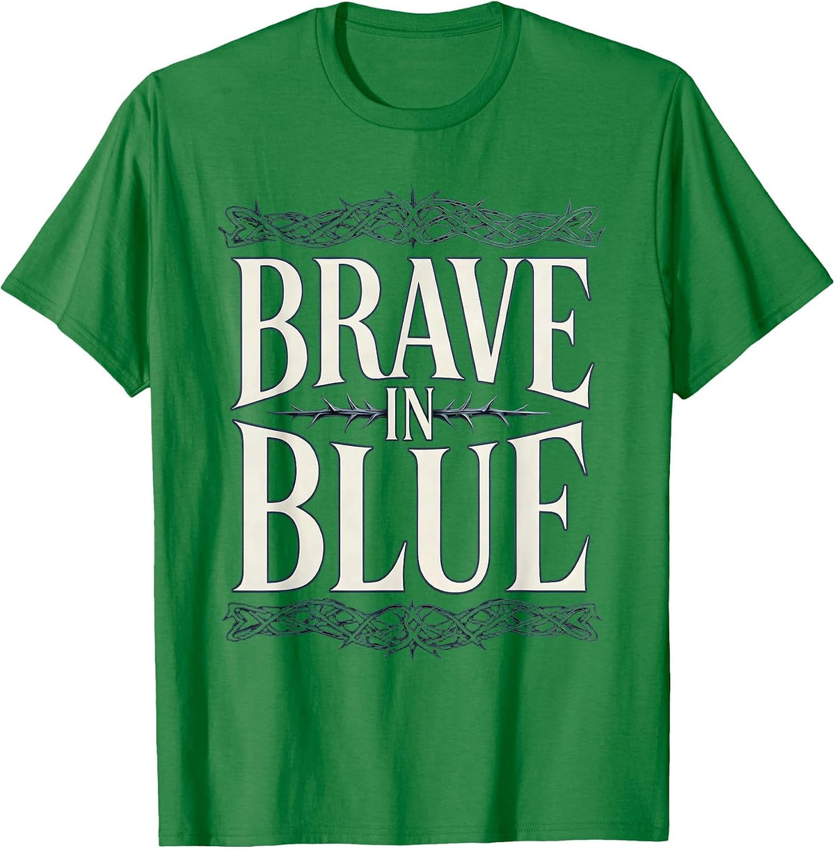 Men's Brave in Blue Law Enforcement Tribute Design T-Shirt - Kelly Green