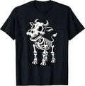 Halloween Cow Skeleton Spooky Cows T-Shirt, Men, Black, Small - As Pictured