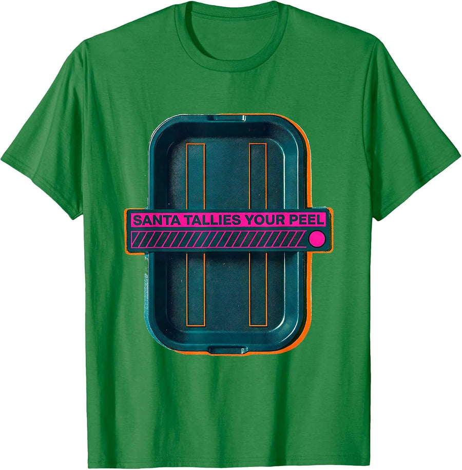 Men's Santa Tallies Your Peel Esthetician Skincare Humor Holiday T-Shirt - Kelly Green