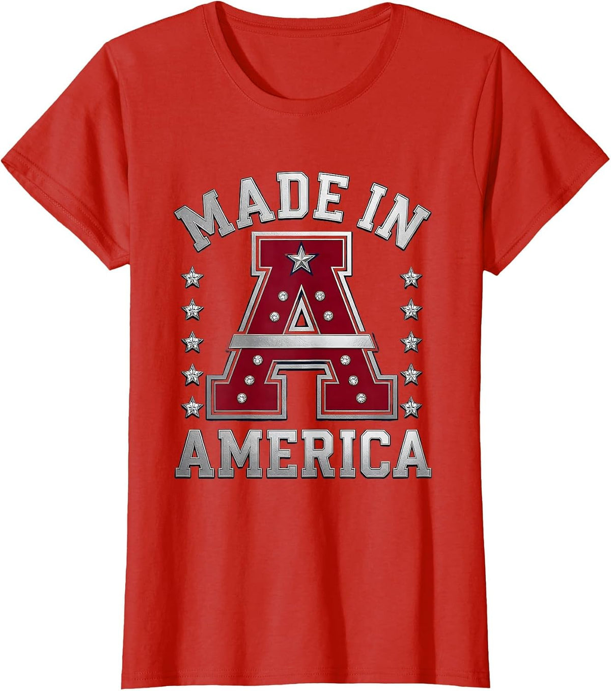 Made in America Patriotic Pride Design T-Shirt - Red