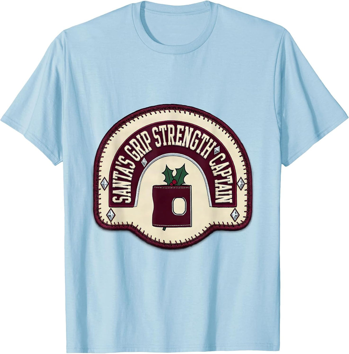 Men's Santa's Grip Strength Captain Occupational Therapy Christmas T-Shirt - Baby Blue
