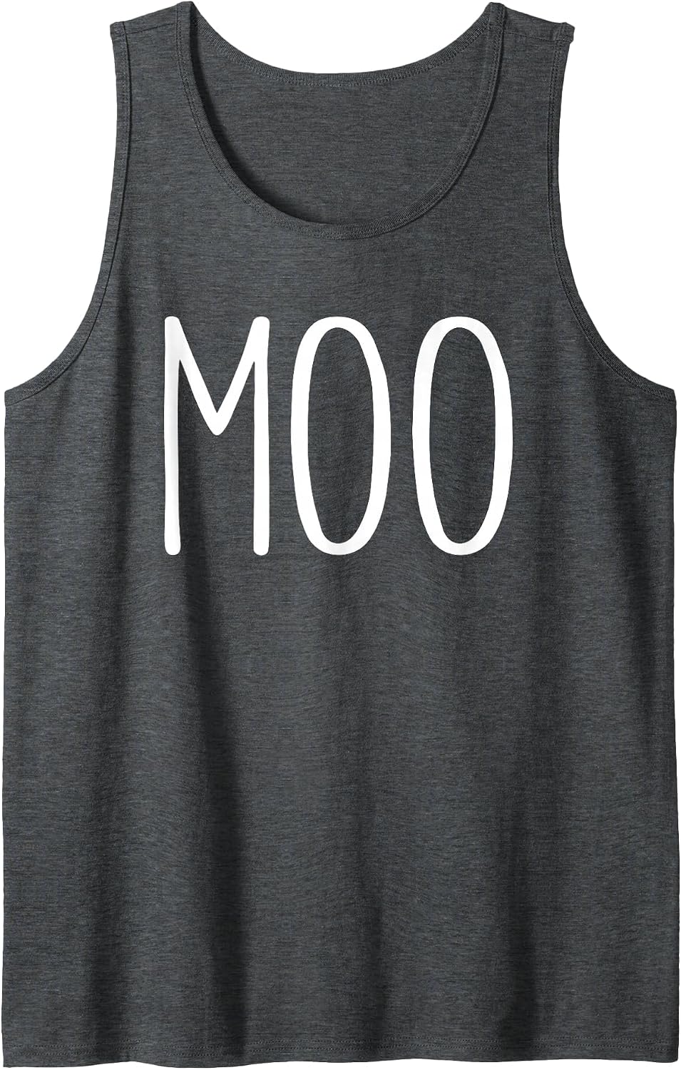 Moo Shirt Funny Adult Men Women Cow Goes Moo Costume Tank Top - Dark Heather Grey