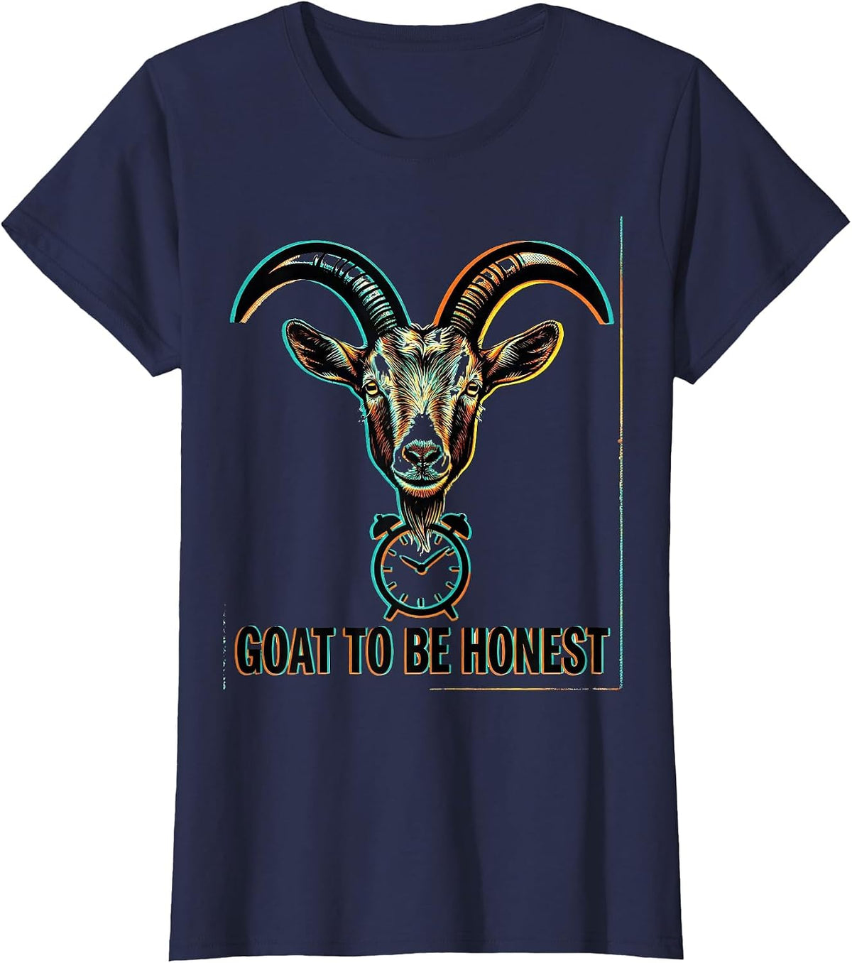 Women's Goat To Be Honest Funny Goat Pun Meme Dad Joke Humor T-Shirt - Navy Blue