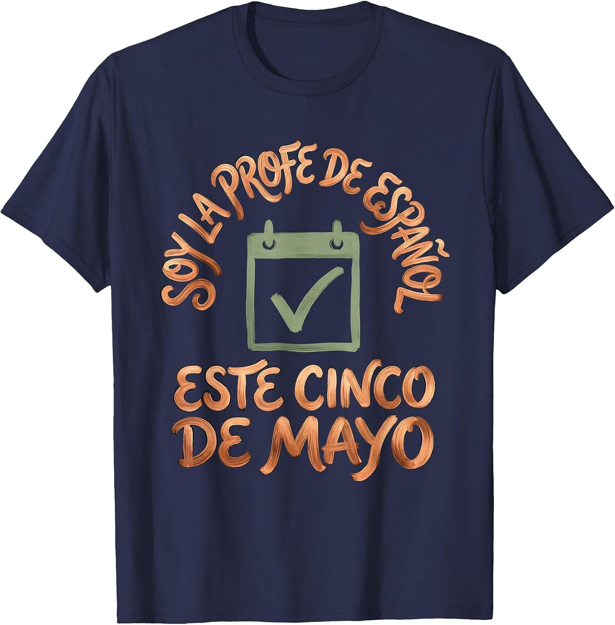 Men's Soy la Profe de Español Este Cinco de Mayo Teacher T-Shirt - Navy Blue