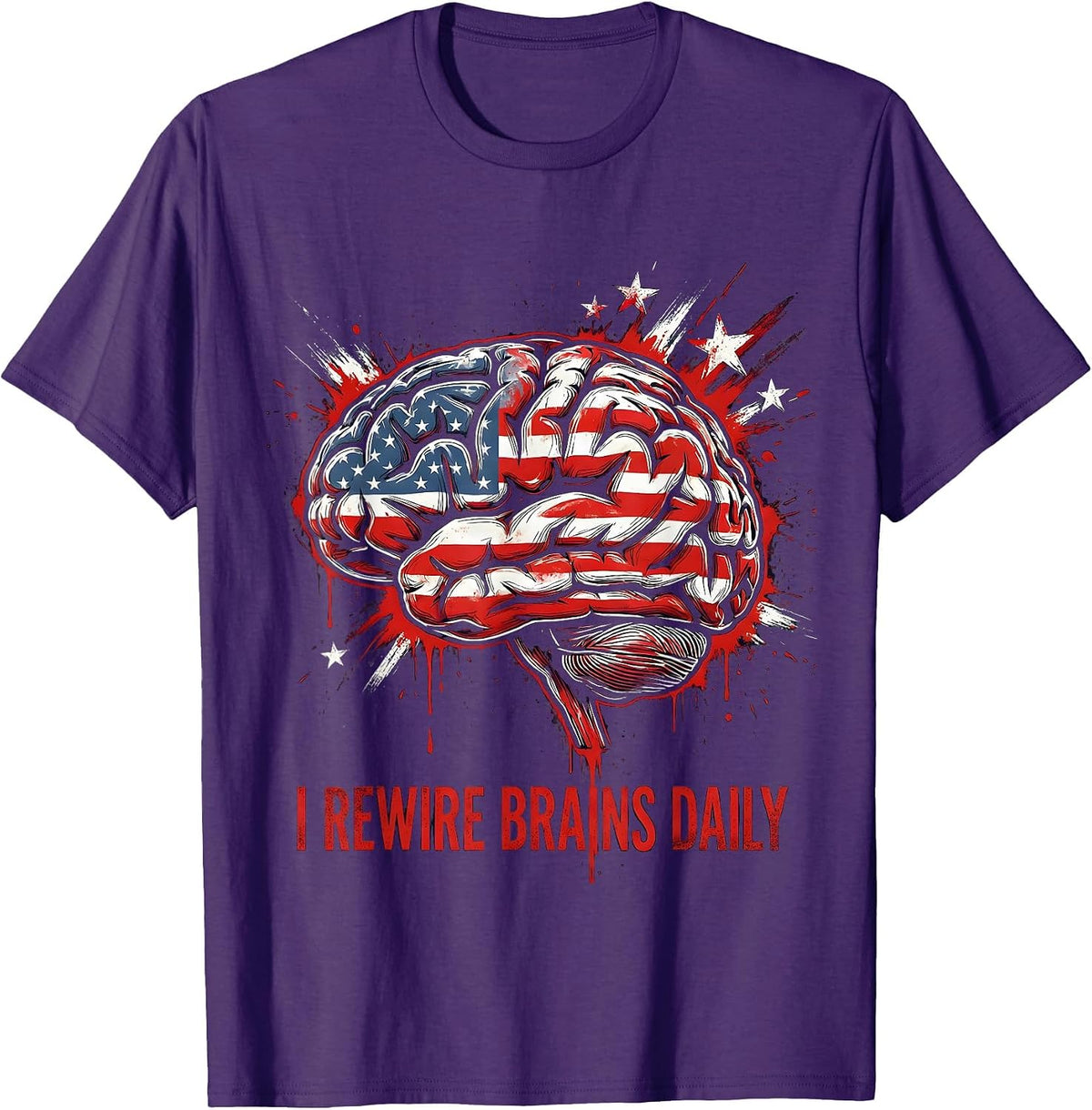 Men's I Rewire Brains Daily Occupational Therapy Design T-Shirt - Purple