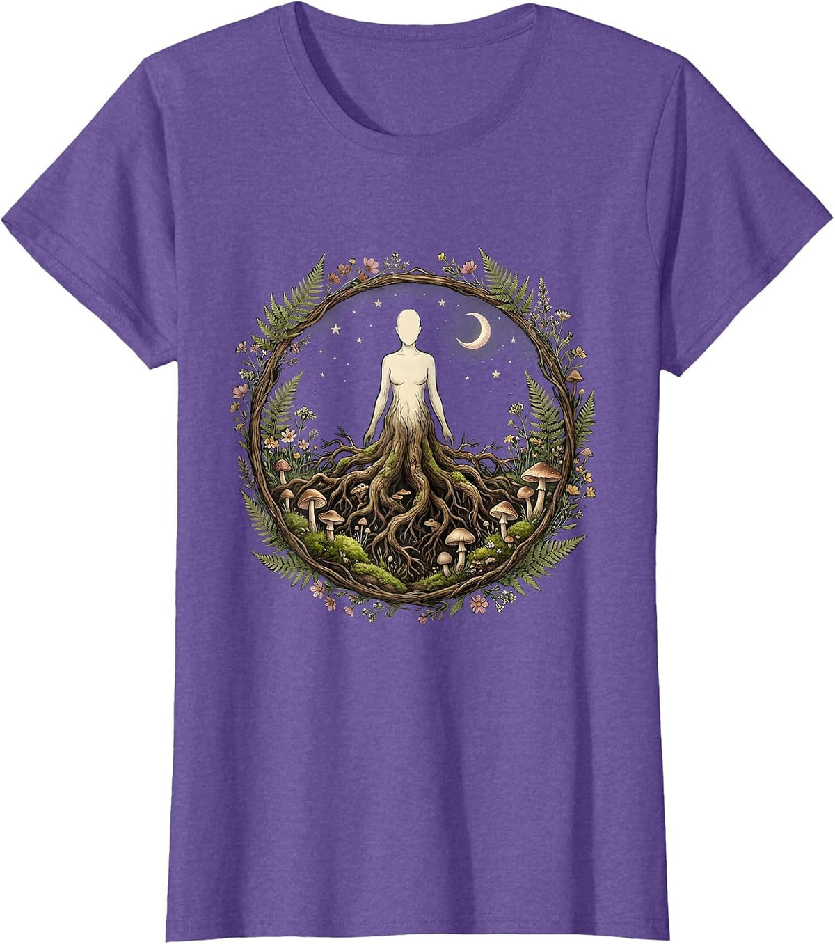 Mental Health Matters Rooted Silhouette Design T-Shirt - Purple Heather