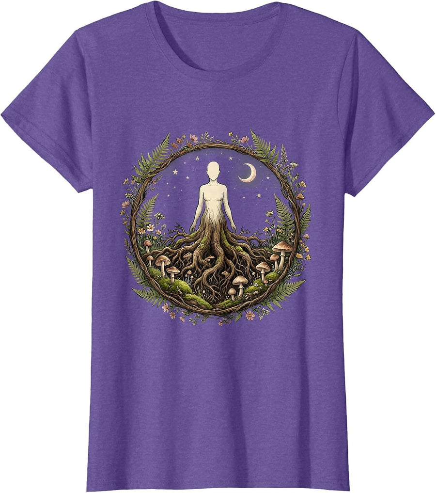 Mental Health Matters Rooted Silhouette Design T-Shirt - Purple Heather