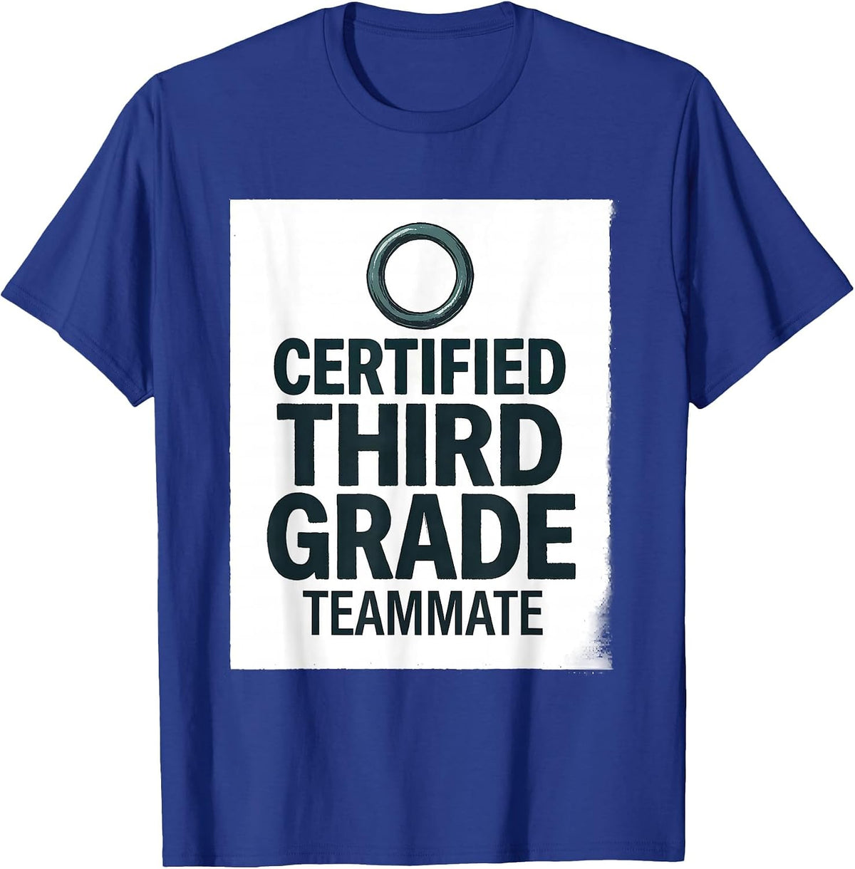 Men's Certified Third Grade Teammate Teacher Team Squad Back T-Shirt - Royal Blue