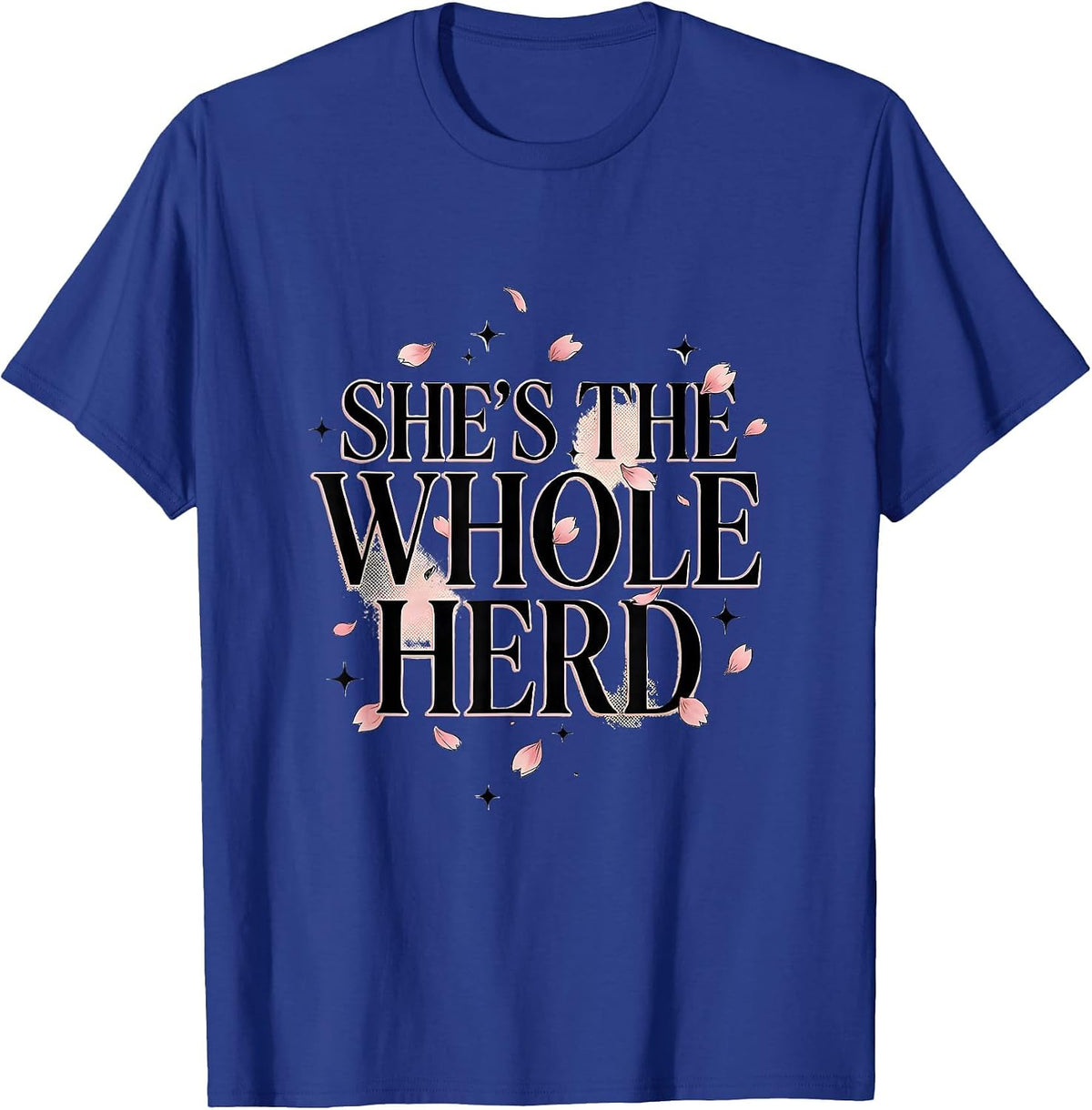 She's the Whole Herd Cow Lover Design T-Shirt - Royal Blue