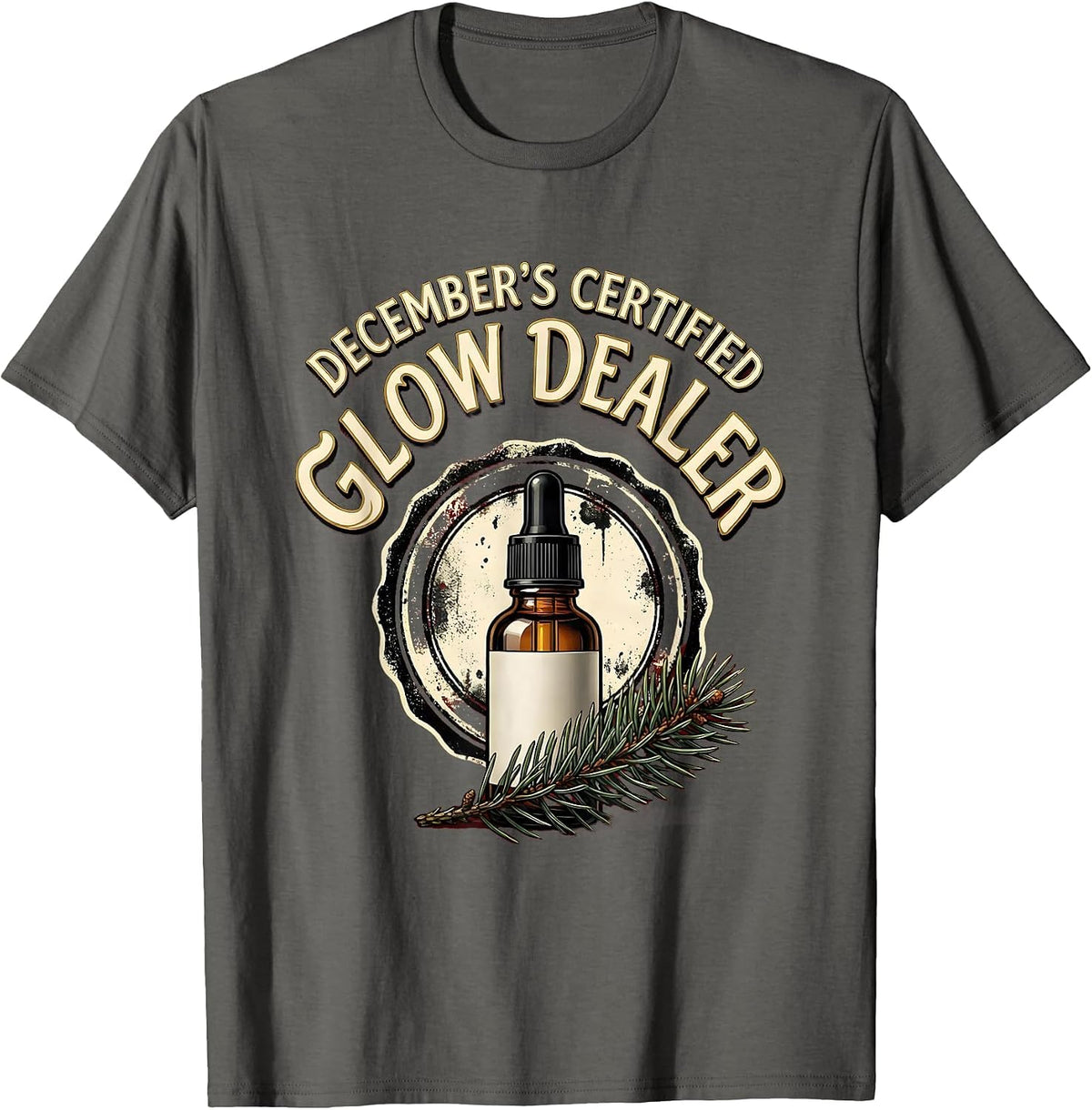Men's December's Certified Glow Dealer Esthetician Dermatology T-Shirt - Asphalt Grey