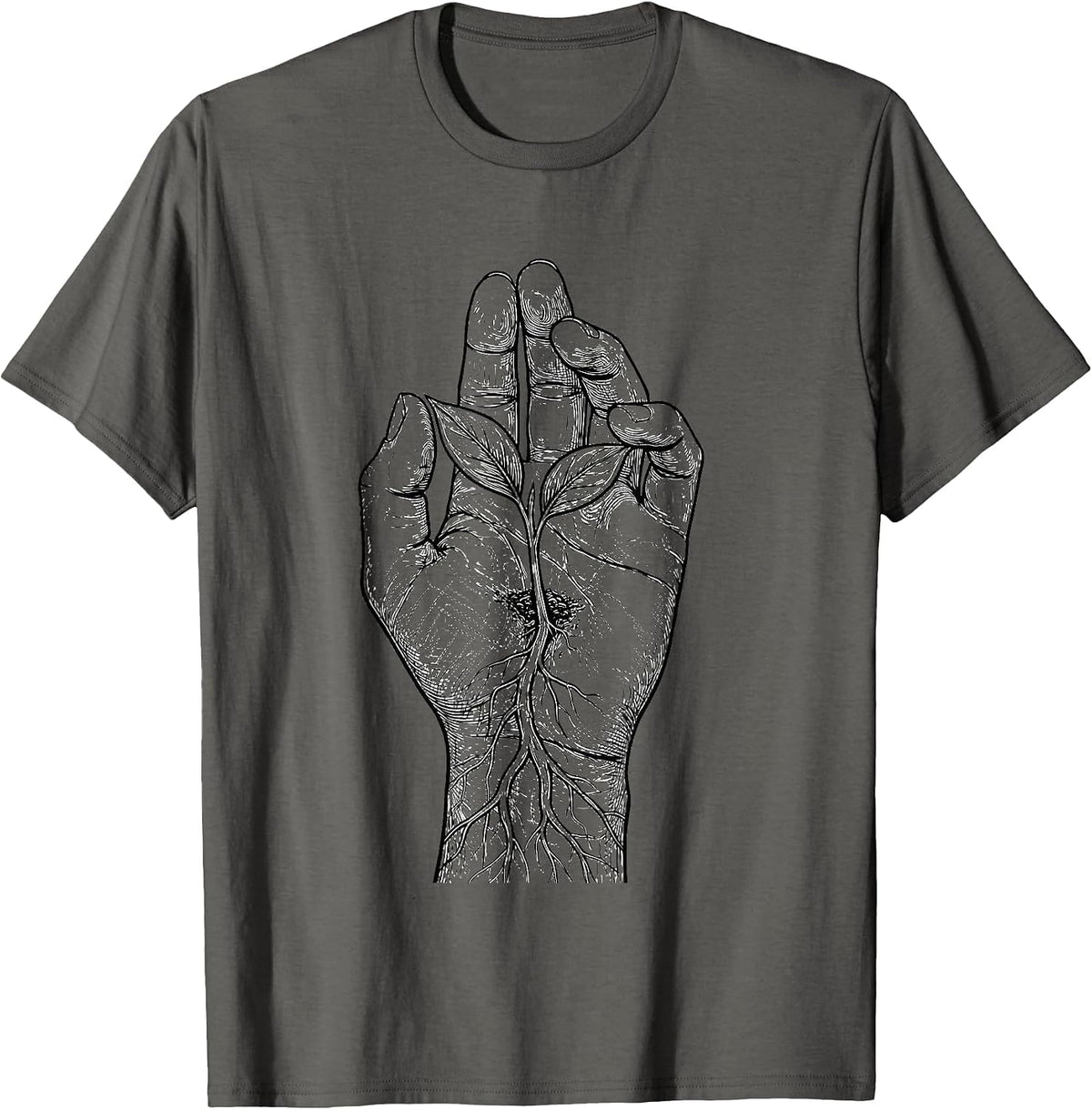 Men's Mental Health Matters Seedling Palm Graphic T-Shirt - Asphalt Grey