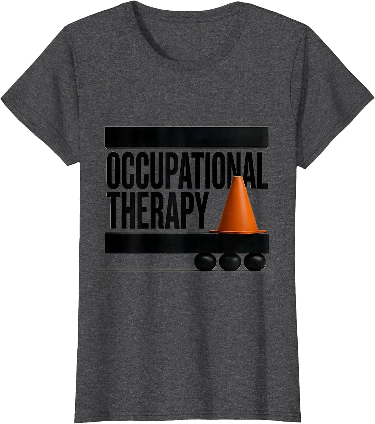 Women's Occupational Therapy Brutalist Graphic OT Therapist Work T-Shirt - Dark Heather Grey