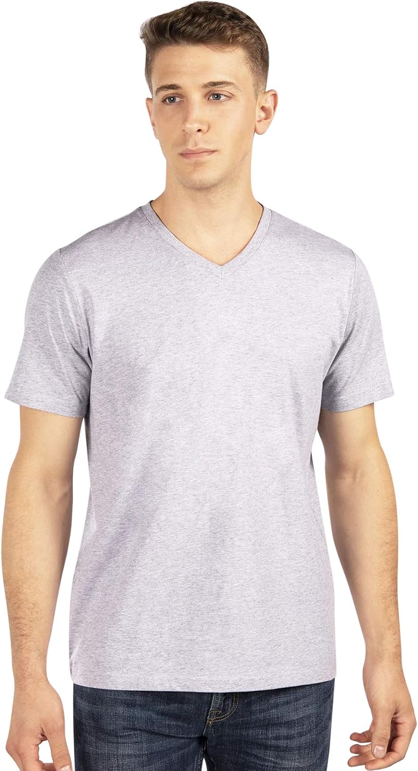 City Lab Men's Classic Fitted Soft Cotton Short Sleeve T-Shirt - Available in V-Neck and Crewneck T-Shirt - Small V-neck