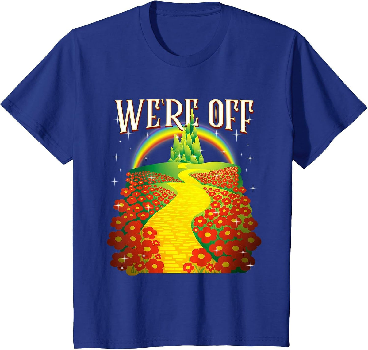 Funny We're Off Yellow Path Brick Wizard Literature School T-Shirt - Royal Blue