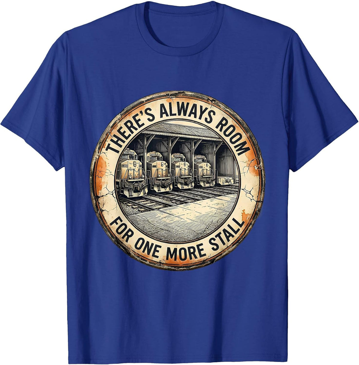 There's Always Room For One More Stall Funny Train T-Shirt - Royal Blue