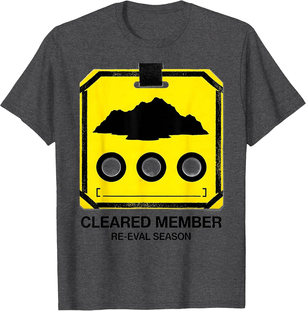 Men's Cleared Member Re-Eval Season Stencil Special Education T-Shirt - Dark Heather Grey