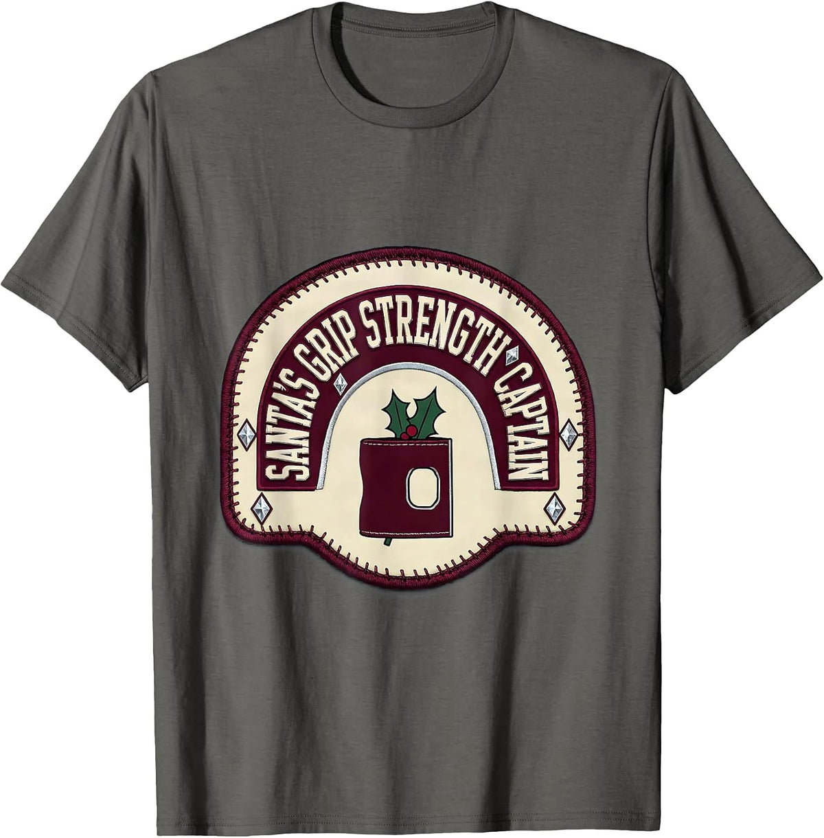 Men's Santa's Grip Strength Captain Occupational Therapy Christmas T-Shirt - Asphalt Grey