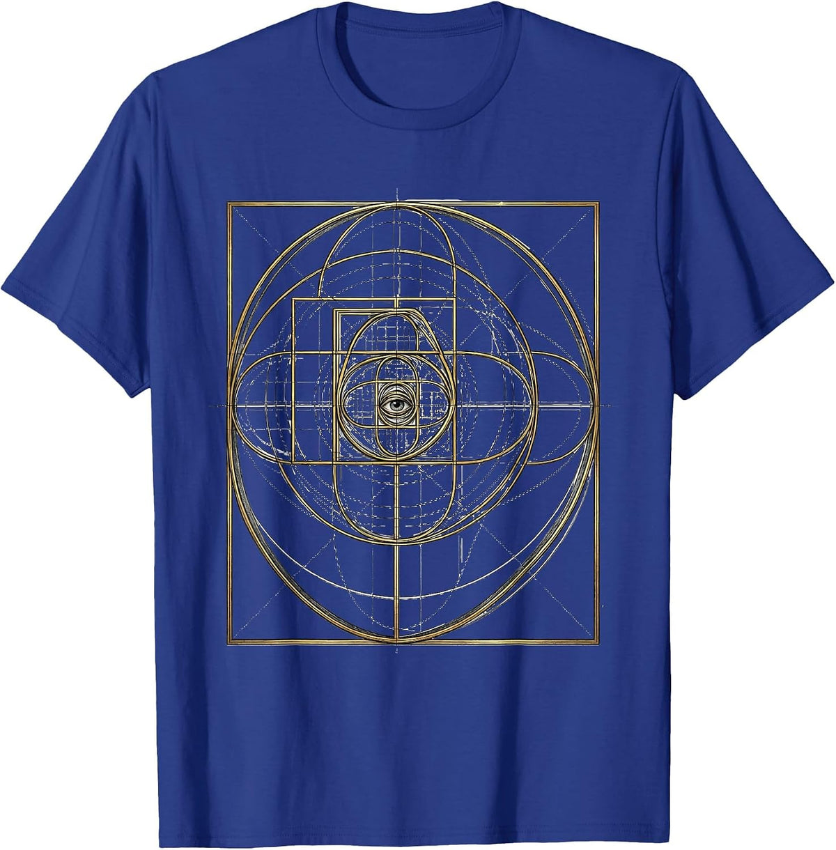 Golden Ratio Spiral Sacred Geometry Math Lover Gift T-Shirt - Royal Blue