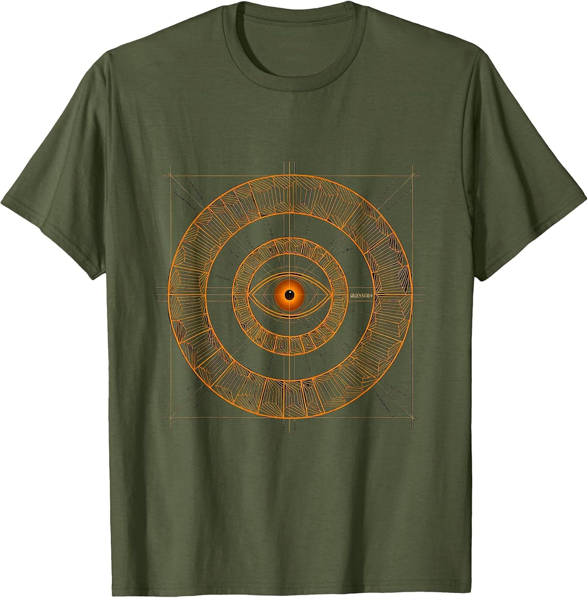 Golden Ratio Φ Minimalist Math Enthusiast Sacred Geometry T-Shirt - Olive Green