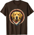 Kids Patriotic Golden Retriever Red White Blue Bandana T-Shirt - Brown