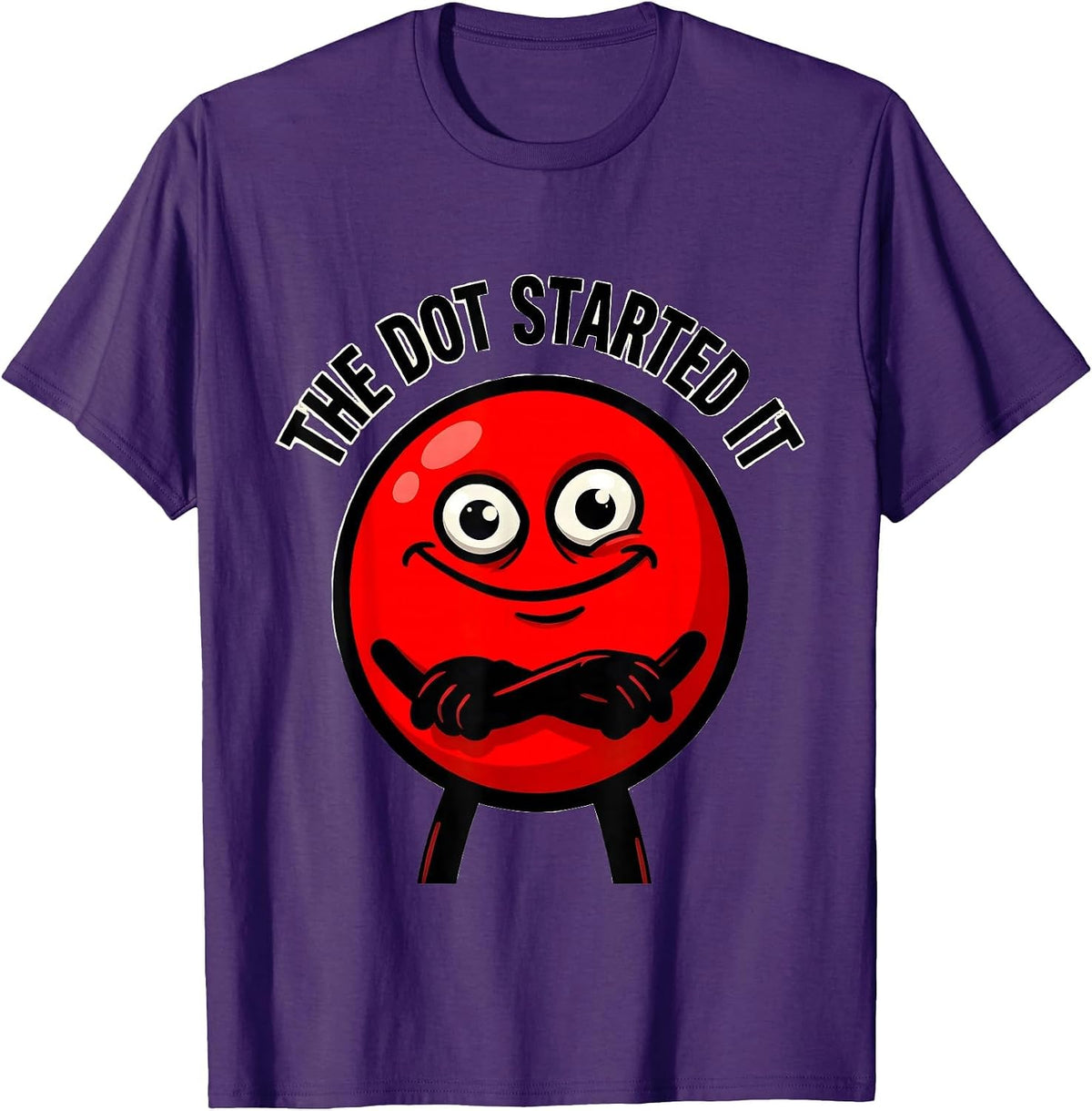 The Dot Started It Minimalist Art Design T-Shirt - Purple