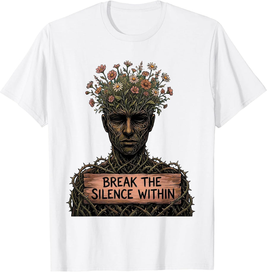 Men's Break the Silence Within Mental Health Matters T-Shirt - White