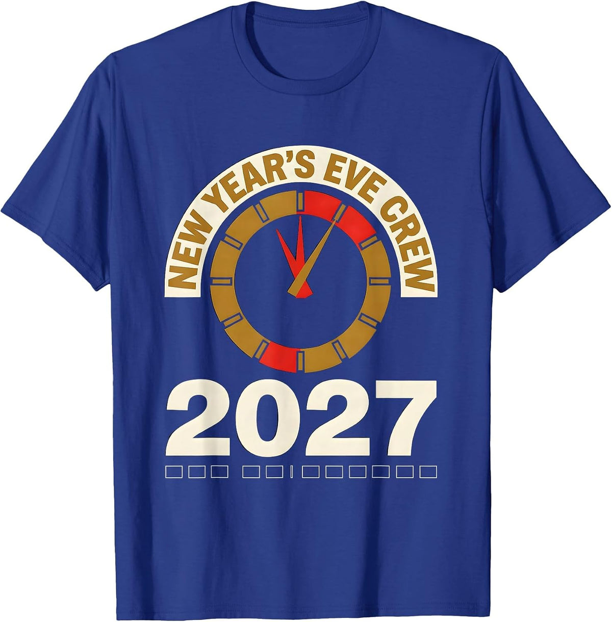New Year's Eve Crew 2027 Family Matching Holiday Pajama T-Shirt - Royal Blue